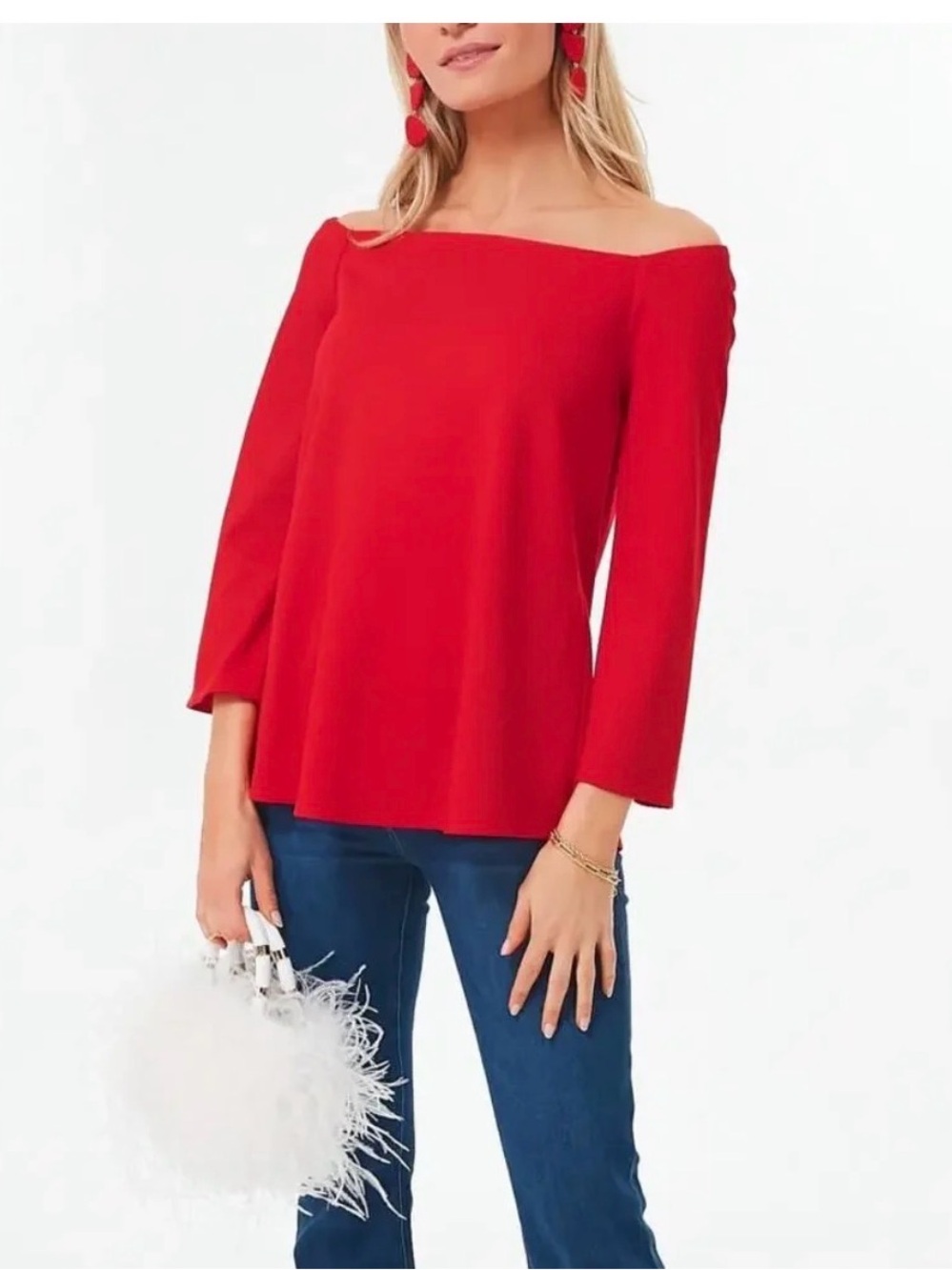 Tuckernuck Red Off-Shoulder Top